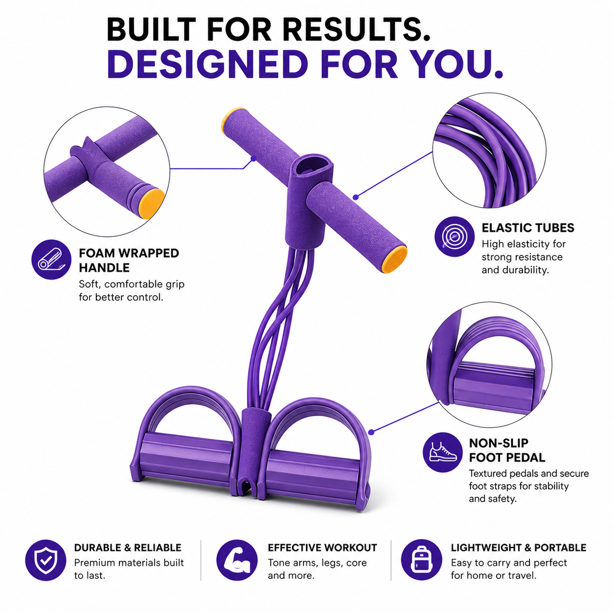 8 tube Multifunction Pedal Resistance Band Trainer